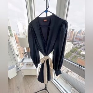 Navy blue satin dress